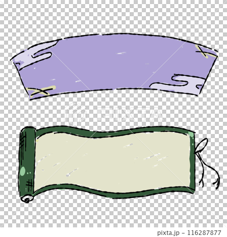 日本圖案和捲動框架手繪插圖 116287877