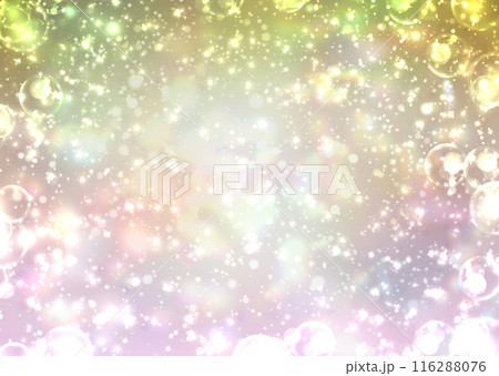 幻想的でやさしい光と泡の背景 – 壁紙・テクスチャ・イラスト素材【パステル・癒し・虹色】	 116288076