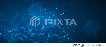 Neural network concept. Connected cells with links. High technology process. Abstract background. vector art. 116288077