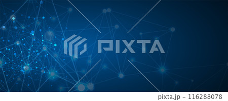 Neural network concept. Connected cells with links. High technology process. Abstract background. vector art. 116288078