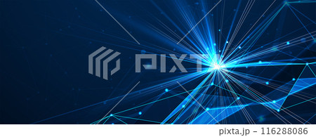 Neural network concept. Connected cells with links. High technology process. Abstract background. vector art. 116288086