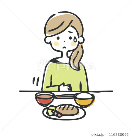 食欲不振な女性 116288095