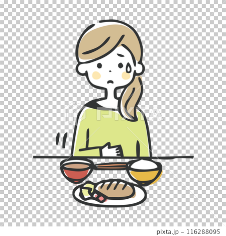 食欲不振な女性 116288095