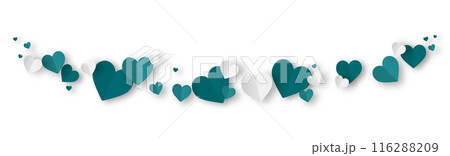 Green origami paper heart isolated on white background. 116288209