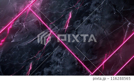 Dark blue grunge marble texture and pink glowing neon lines background. Generative AI Dark blue grunge marble texture and pink glowing neon lines background. Generative AI 116288565
