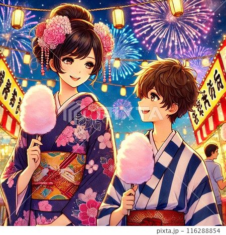 夏祭り・綿あめ④ 116288854