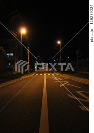 深夜の一本道（縦画像） 116289324