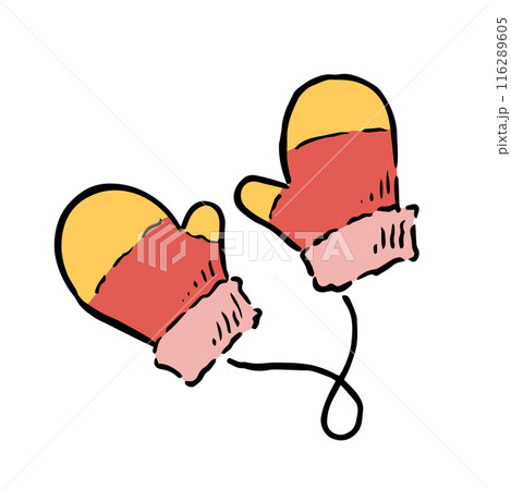 手描きのミトン 116289605