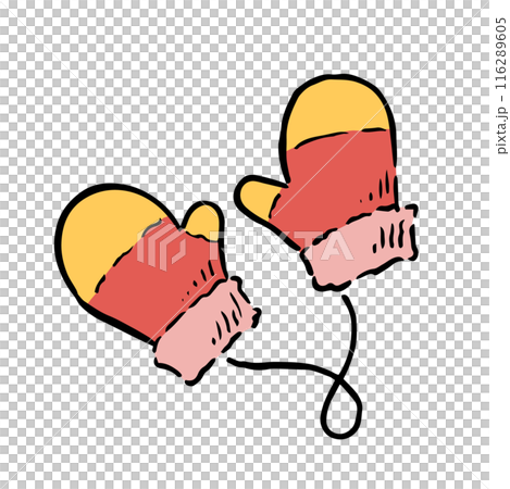 手描きのミトン 116289605