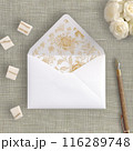 Envelope Liner with a nib pen. Styled photo mock-up, template 116289748