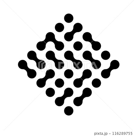 Circle fluid transition logo. Integration abstract symbol. Circles pattern point movement. Vector 116289755