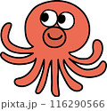 赤いかわいい笑顔のタコ 116290566
