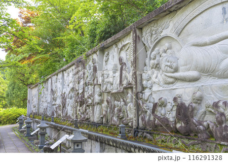 壷坂寺　天竺渡来佛伝図レリーフ「釈迦一代記」 116291328