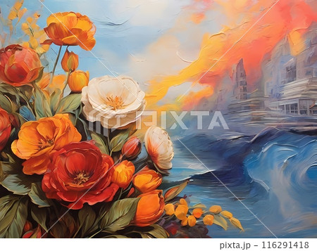 Hand Drawn Abstract Painting Art 116291418