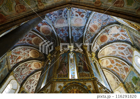 Interior of round church of convent of Christ in European TOMAR city in PORTUGAL Interior of round church of convent of Christ in European TOMAR city in PORTUGAL 116291820