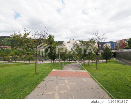 Alley in park at European Bilbao city in Spain Alley in park at European Bilbao city in Spain 116291857