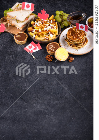 Canada Day traditional food concept. Canada Day traditional food concept. 116292507