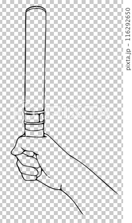 ペンライトを持ってる右手の線画4 ペンライトを持ってる右手の線画4 116292650