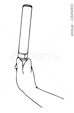 ペンライトを持ってる右手の線画1 116292653