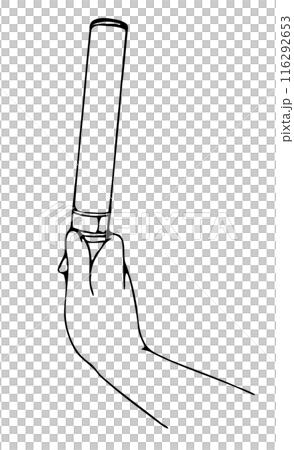 ペンライトを持ってる右手の線画1 116292653