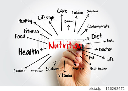 Nutrition mind map, health concept for presentations and reports Nutrition mind map, health concept for presentations and reports 116292672