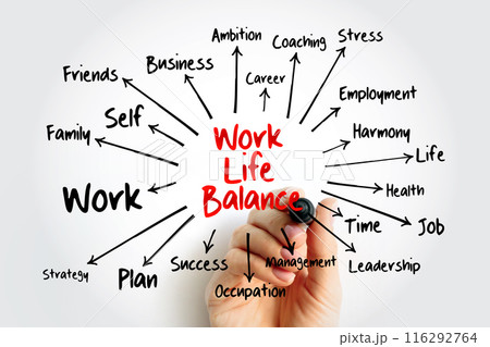 Work Life Balance mind map with marker, business concept for presentations and reports Work Life Balance mind map with marker, business concept for presentations and reports 116292764