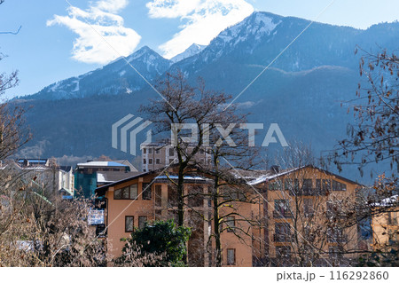 Highland village in the mountains. 116292860