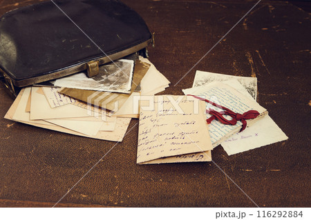 Old letters in the handbag Old letters in the handbag 116292884