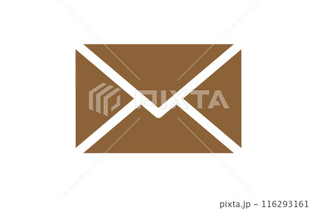 未開封の封筒の茶色のシルエットアイコン 116293161