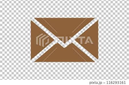 未開封の封筒の茶色のシルエットアイコン 116293161
