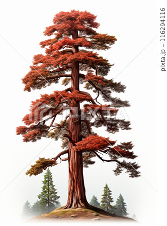 Giant sequoia, big mahogany, symbol of USA - AI generated image 116294116