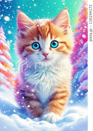 Cute kitten with blue eyes. 116294172
