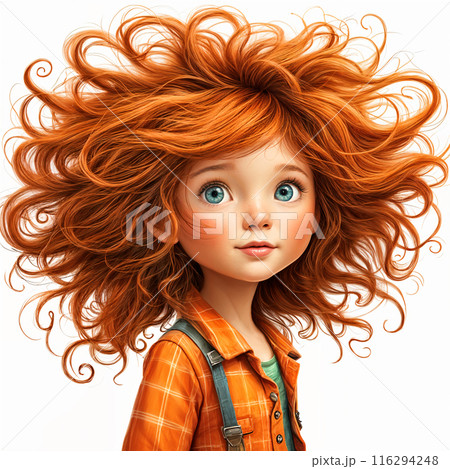 Red-haired girl with blue eyes. 116294248