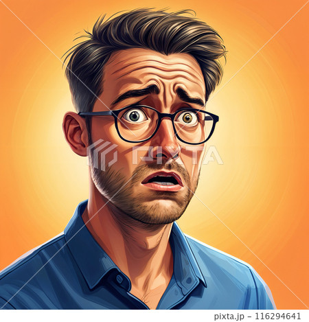 Man with glasses and a blue shirt. Man with glasses and a blue shirt. 116294641