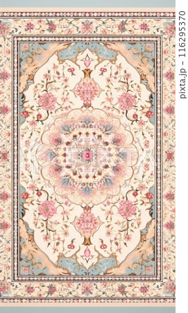 pastel color flower prayer mat rug carpet, ai 116295370