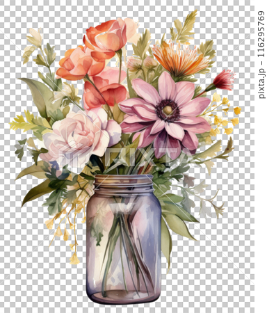 Flowers in a Mason Jar 116295769