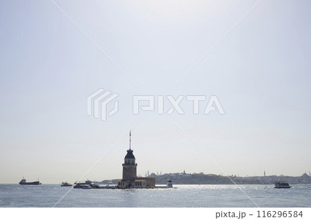 Istanbul, Turkey - April 13, 2024: Maiden's Tower in Istanbul Istanbul, Turkey - April 13, 2024: Maiden's Tower in Istanbul 116296584
