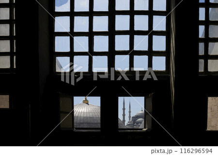 Visitors at the Hagia Sophia Grand Mosque. Formerly Hagia Sophia Visitors at the Hagia Sophia Grand Mosque. Formerly Hagia Sophia 116296594