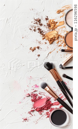 Makeup Brushes on White Background 116296598