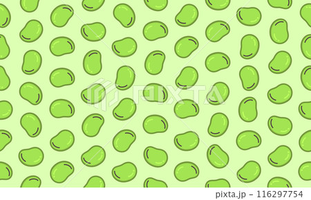 そら豆のシームレスパターン背景 116297754