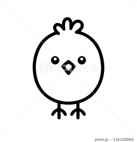 Chick icon or modern line symbol. Vector line art and icon design with bold outline. Black and white Pixel Perfect minimalistic symbol isolated white background. Silhouette simple thin sign Chick icon or modern line symbol. Vector line art and icon design with bold outline. Black and white Pixel Perfect minimalistic symbol isolated white background. Silhouette simple thin sign 116298068