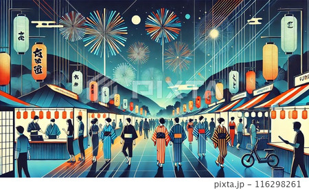 夏祭り夜景と花火フェスティバル 116298261