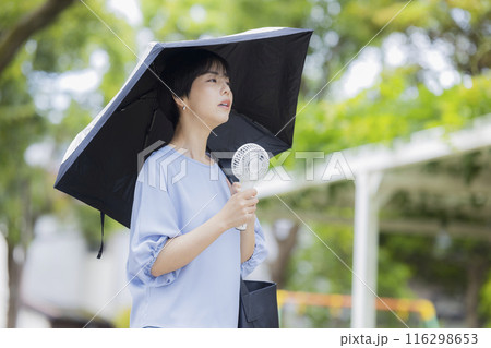 日傘を差す女性 116298653