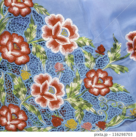 Vintage floral fabric, thai style for background 116298703