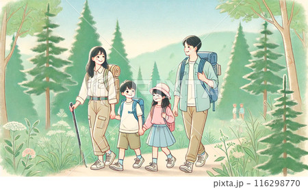 家族で楽しむハイキング:自然の中での冒険と絆 家族で楽しむハイキング:自然の中での冒険と絆 116298770