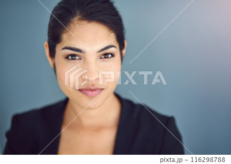 Studio, business and portrait of woman, confident and professional with pride, USA and lawyer. Blue background, student and smile of person, internship and career in law firm for financial advisor Studio, business and portrait of woman, confident and professional with pride, USA and lawyer. Blue background, student and smile of person, internship and career in law firm for financial advisor 116298788