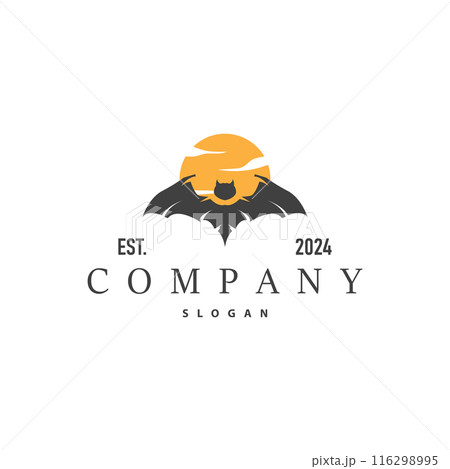 Bat logo design simple halloween bat black silhouette illustration design template Bat logo design simple halloween bat black silhouette illustration design template 116298995
