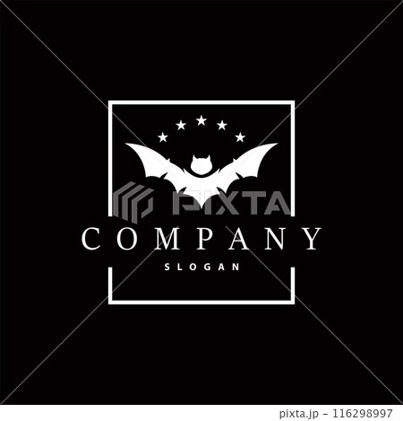 Bat logo design simple halloween bat black silhouette illustration design template 116298997