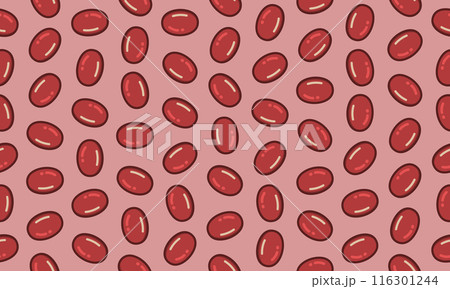 小豆のシームレスパターン背景 116301244