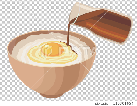 蛋飯加醬油圖解 蛋飯加醬油圖解 116301654